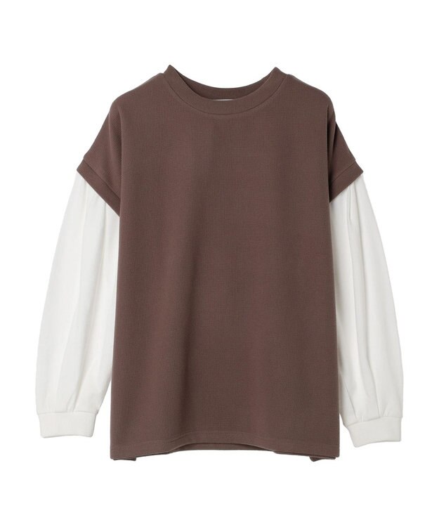 CRAFT STANDARD BOUTIQUE 起毛ワッフルレイヤード風プルオーバー Mocha