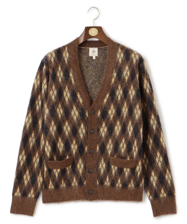 J.PRESS MEN 【WEB限定カラー有】モヘアヤーン アーガイルカーディガン イエロー系7