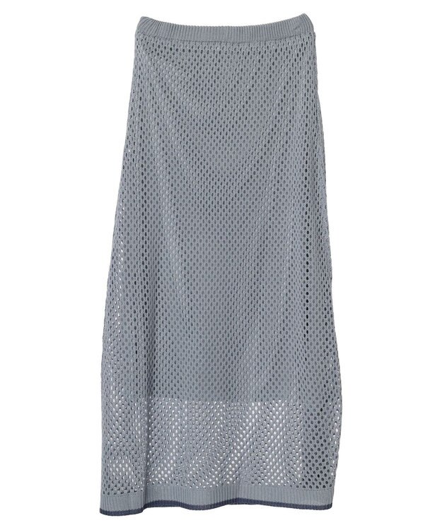 CRAFT STANDARD BOUTIQUE 配色メッシュニットスカート Grayish Blue