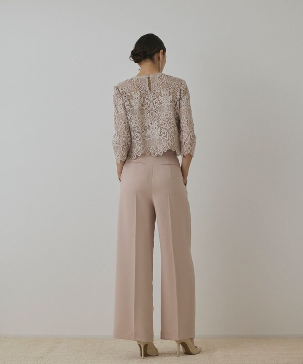 GRACE CONTINENTAL ハイウエストワイドパンツ ピンク