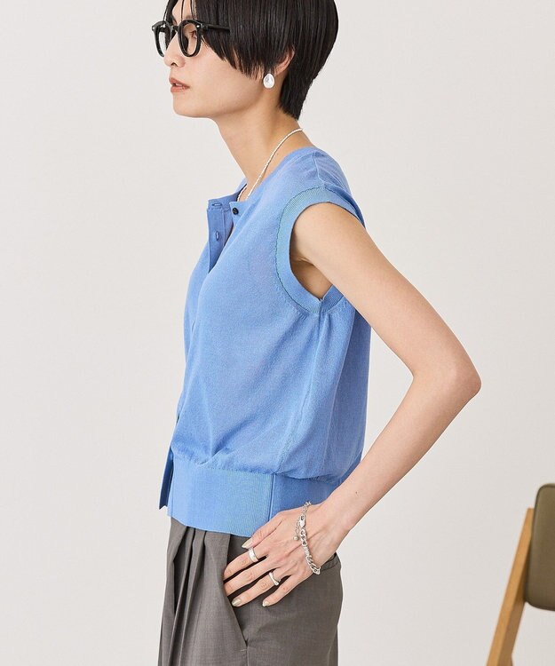 AMERICAN HOLIC 【2SET・接触冷感】カーディガン+ノースリーブニット Navy