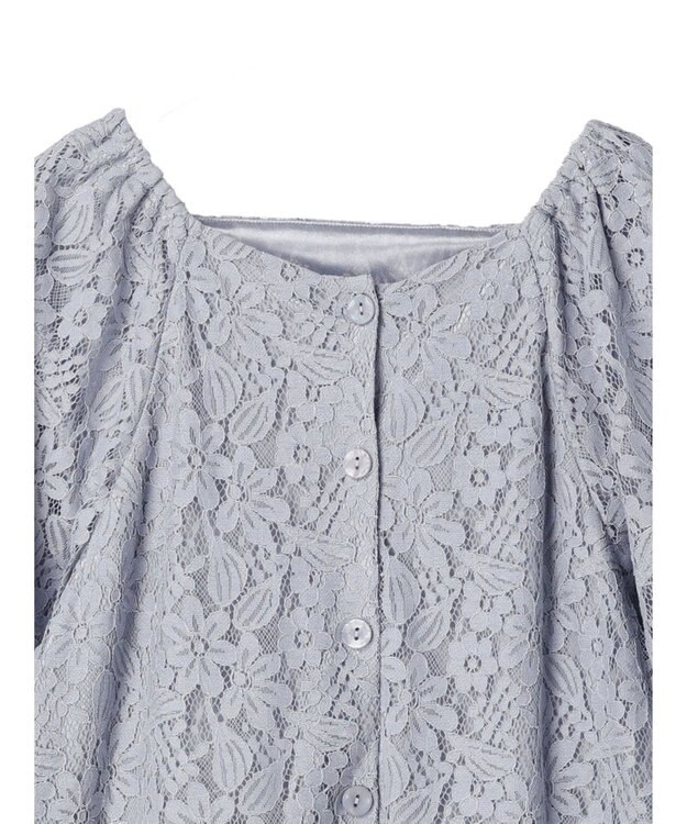 earth music&ecology フラワーレースブラウス Light Gray