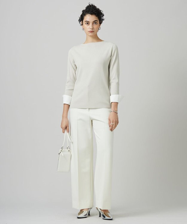 ICB 【洗える】 クロスコンビ デザインニットプルオーバー トープ系