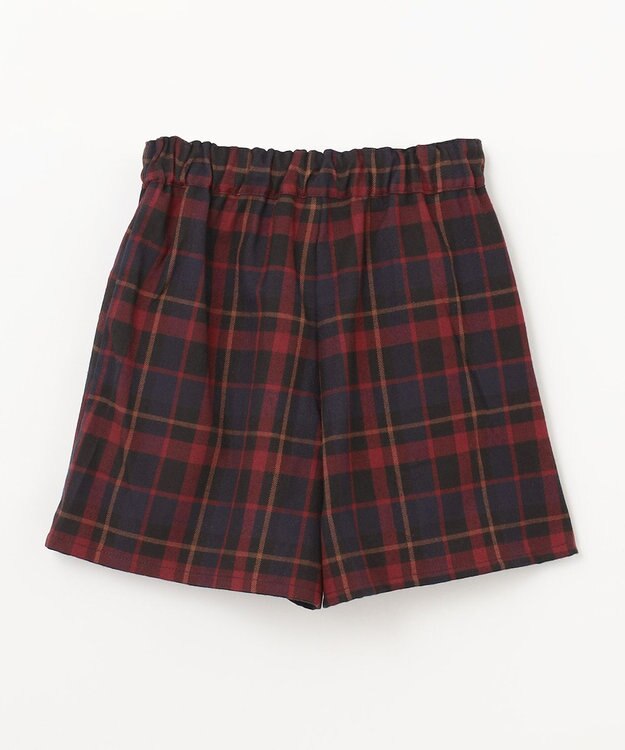 ANY KIDS チェック柄 プリーツ キュロット 赤系チェック