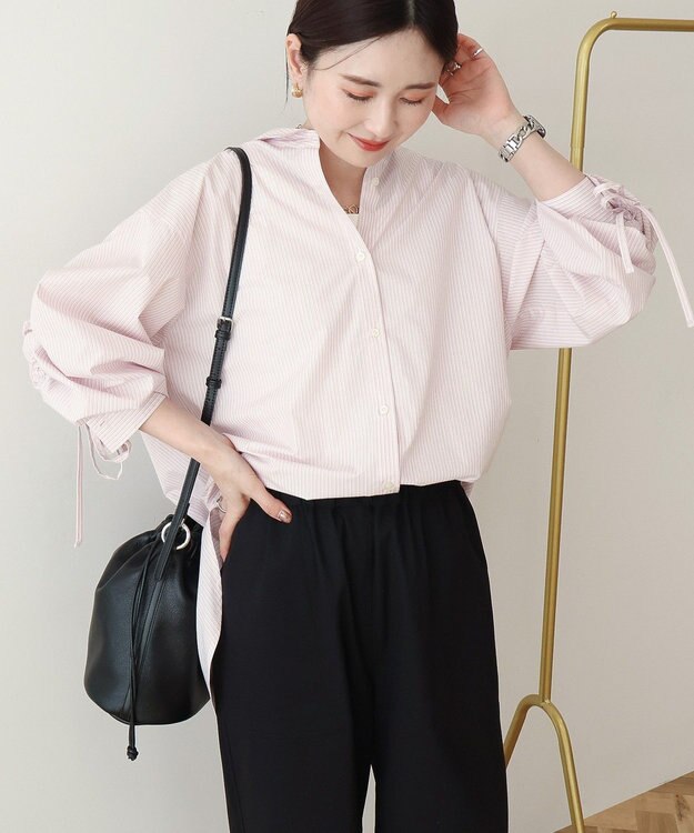 AMERICAN HOLIC 【イージーケア】バックギャザーリボンシャツ Pink