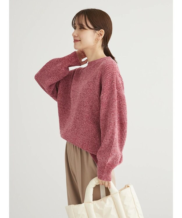 Green Parks ベロアモールニットプルオーバー Pink