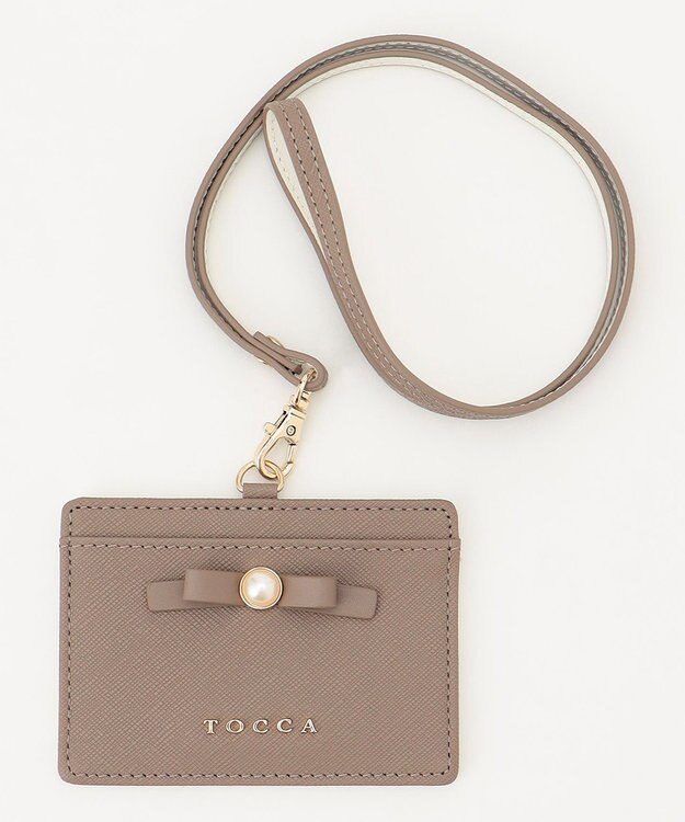 TOCCA PEARL KNOT IDHOLDER IDホルダー ベージュ系