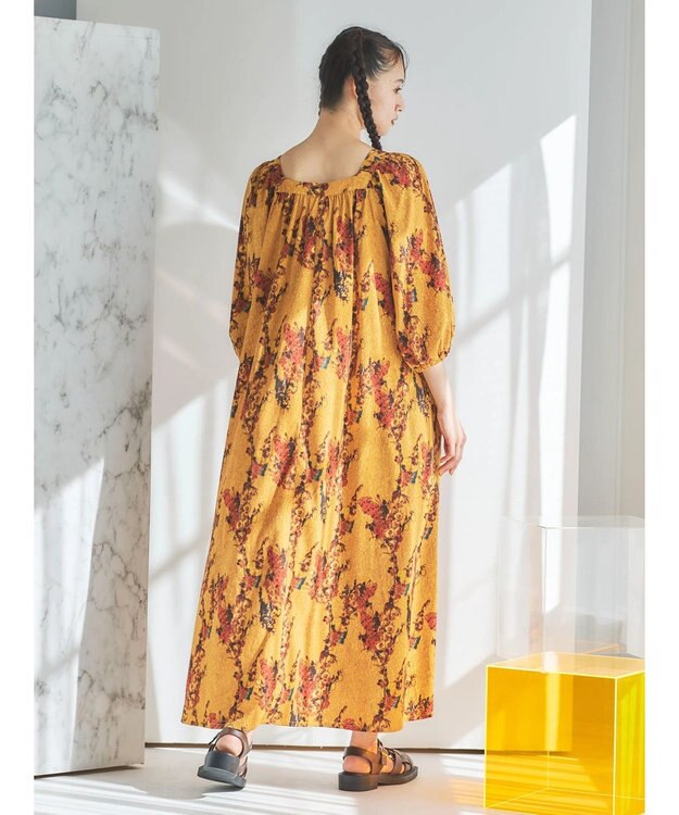 Green Parks ■ＥＳＣＡＲ　アートフラワーｐｔワンピース Yellow