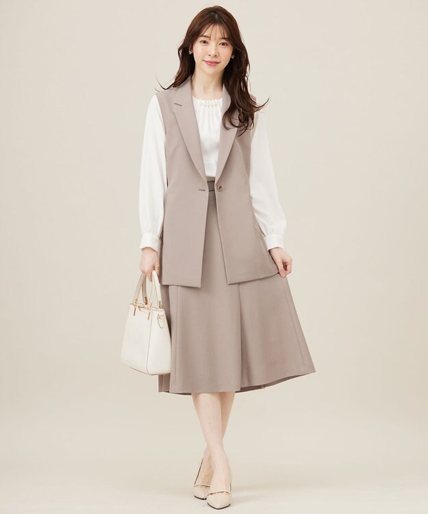 ANY SIS 【UVカット・接触冷感・吸水速乾】スマートビューティストレッチ  ジレ グレージュ