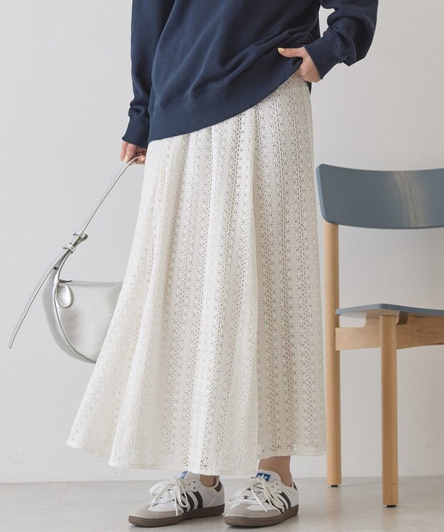 AMERICAN HOLIC レースロングマーメイドスカート Ivory