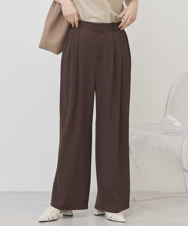 AMERICAN HOLIC 【イージーケア】ドレープパンツ Brown