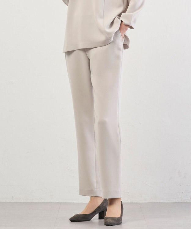 J.PRESS LADIES 【セットアップ対応】セラテリーダブルクロス テーパード パンツ グレージュ系