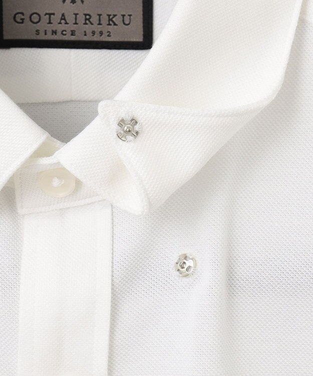 GOTAIRIKU 【吸水速乾】クールマックス鹿の子 ビズシャツ_スナップダウン ホワイト系