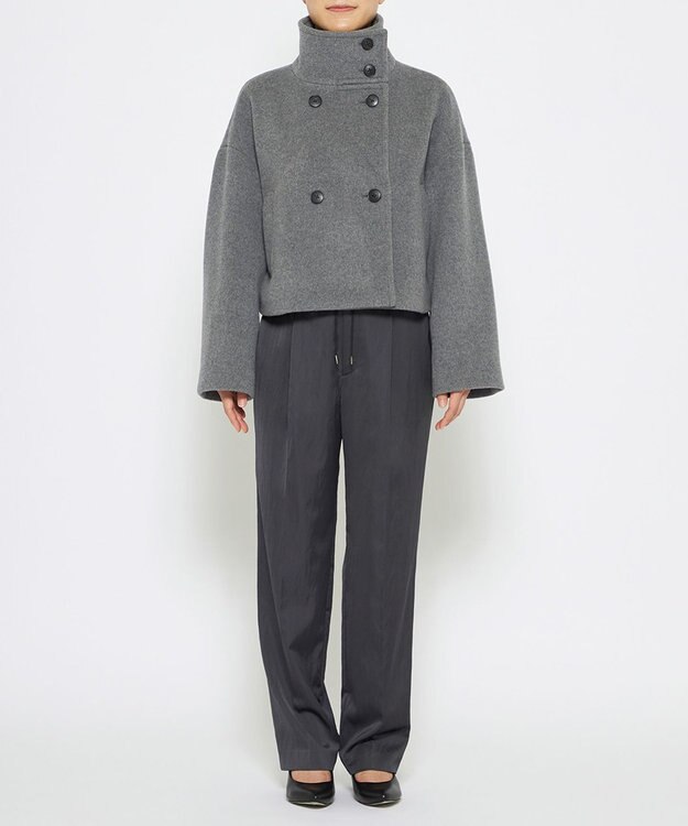 uncrave 【洗える】サテン ドロストパンツ（uncrave STANDARD） スレート