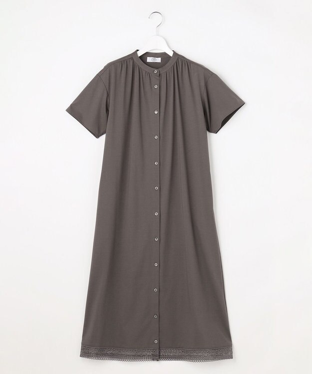 J.PRESS LADIES L 【WEB限定】プレーティングジャージー ワンピース スレート系