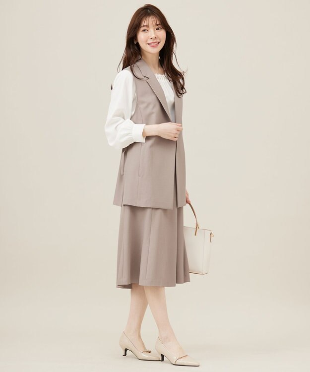 ANY SIS 【UVカット・接触冷感・吸水速乾】スマートビューティストレッチ  ジレ グレージュ