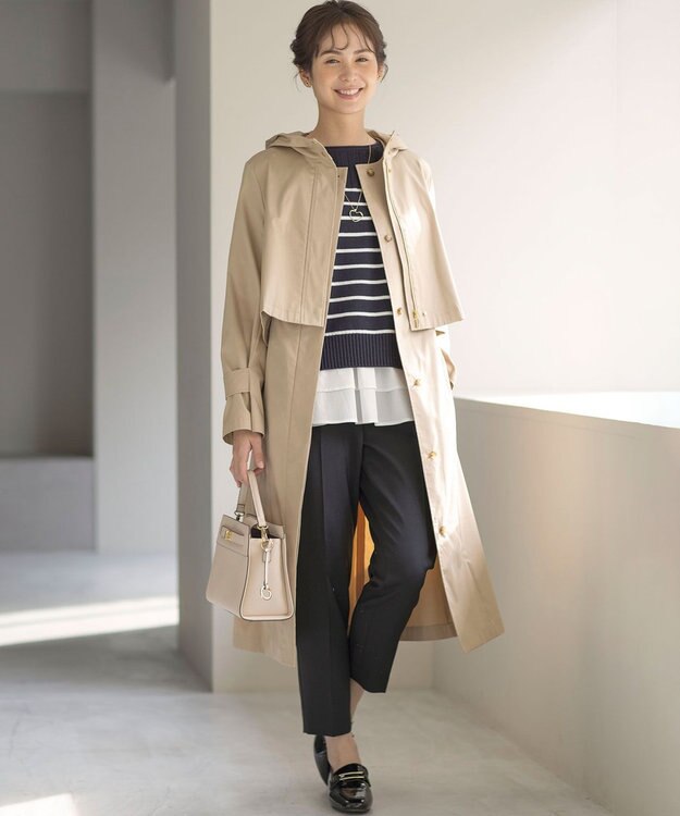 組曲 【ストレッチ・イージーケア】オシャクロス テーパードパンツ ブラック系