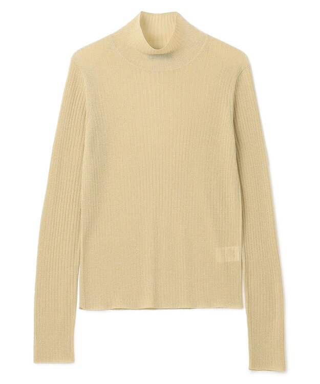 uncrave 【手洗い可】ラメ シアー ハイネック ニット（uncrave STANDARD） ゴールド