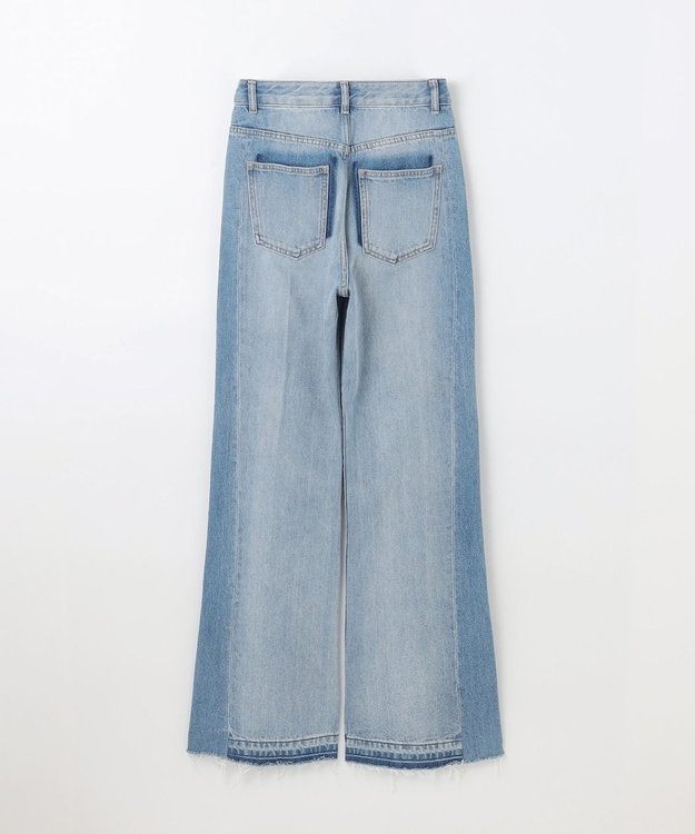 GRACE CONTINENTAL サイド切替フレアデニムパンツ サックス