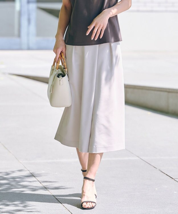 J.PRESS LADIES S 【洗える】Crispyツイル クロップド パンツ ベージュ系