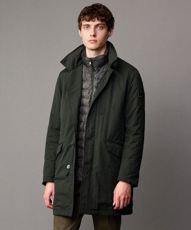 JOSEPH ABBOUD 【3WAY/撥水/INフード/ダウンライナー付】3ハイカウントツイル×パウダータフタ ダウン コート ダークブラウン系