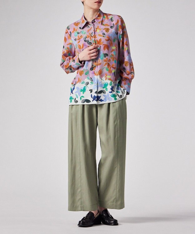 Paul Smith ツイル タック パンツ カーキ