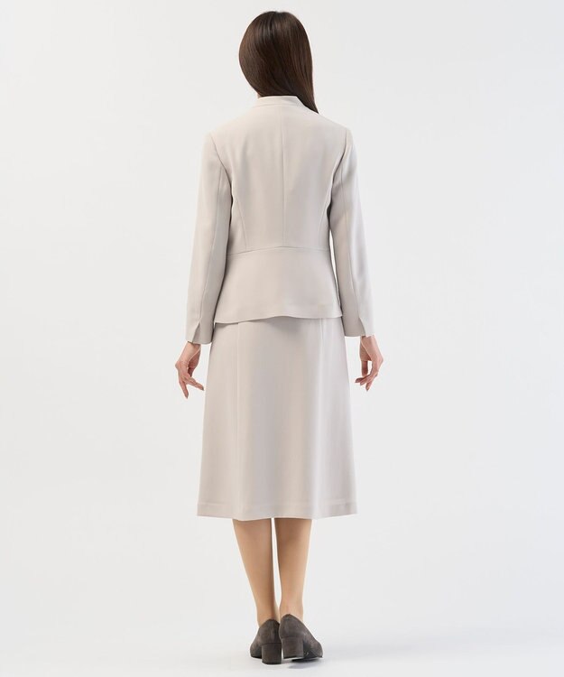 J.PRESS LADIES 【セットアップ対応】セラテリーダブルクロス ノーカラー ジャケット グレージュ系