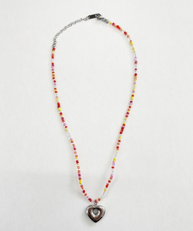 WEGO Lカラービーズハートネックレス 柄3
