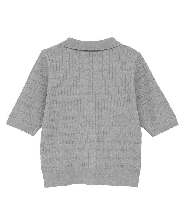 AMERICAN HOLIC 【2WAY】金ボタン衿付きケーブルプルオーバー Gray Mixture