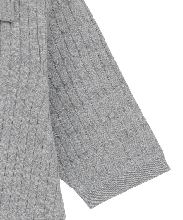 AMERICAN HOLIC 【2WAY】金ボタン衿付きケーブルプルオーバー Gray Mixture