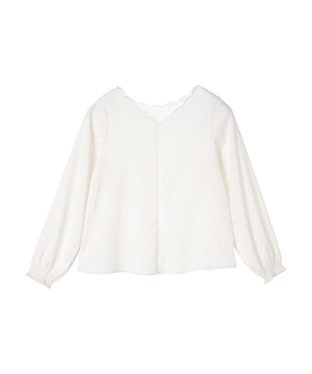 earth music&ecology スカラップブラウス Off White