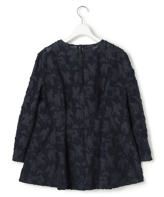 23区 【先行予約】ボタニカル カットジャガード ペプラムブラウス ネイビー系