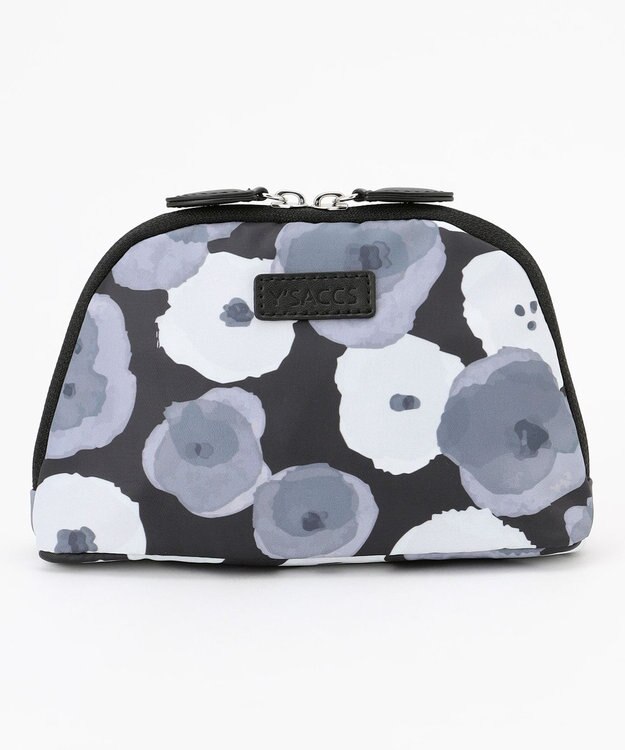 Y'SACCS 総柄プリントハーフムーンポーチ グレー