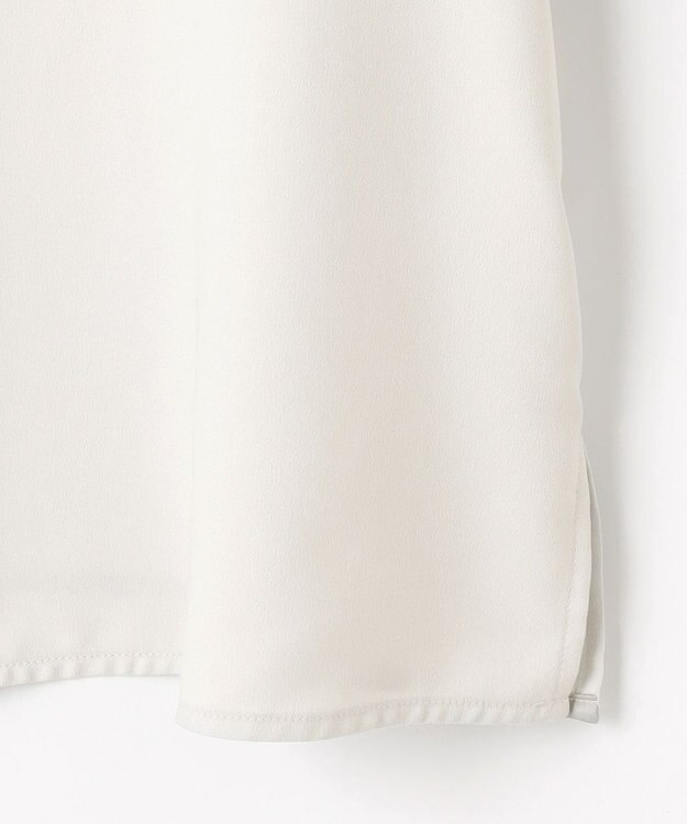 J.PRESS LADIES 【洗える】ヌーディスバックサテン タックプリーツ ブラウス グレージュ系