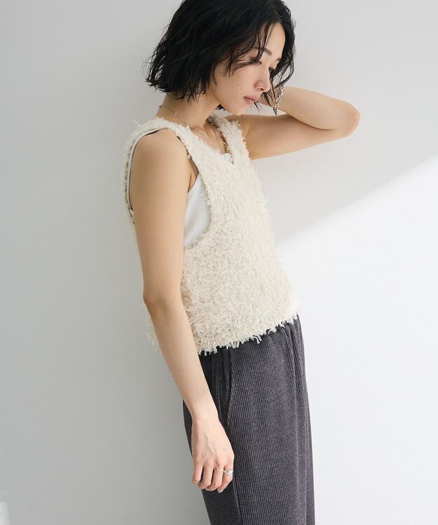 Green Parks ・ｓｗｉｎｇ　ｂｙ　２ｗａｙチュールヤーンベスト Ivory