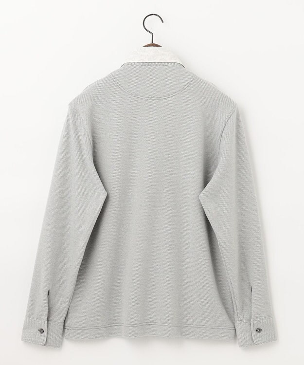 JOSEPH ABBOUD 【人気！多機能ポロシャツ】ペイズリー柄　ウィンターダディポロシャツ ライトグレー系