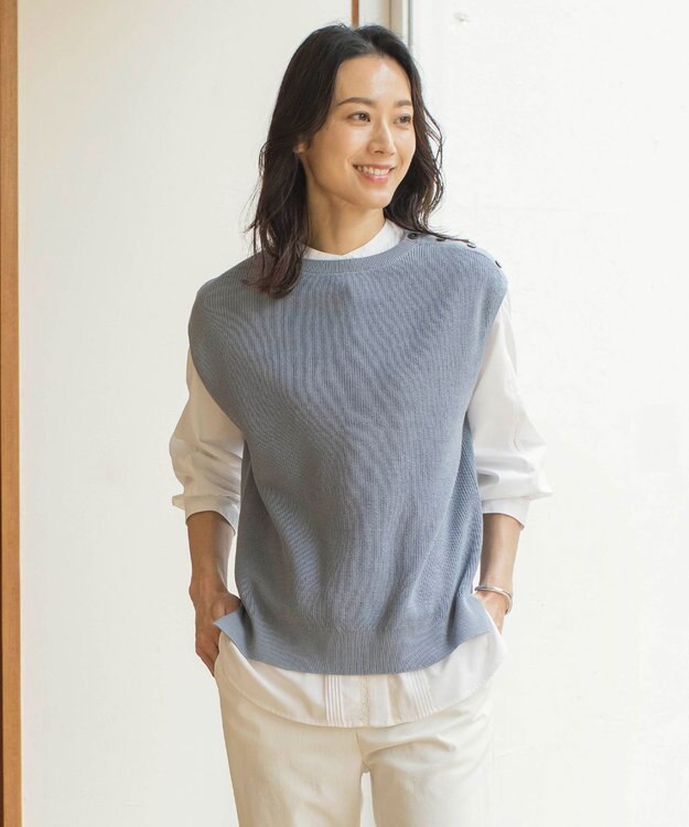 洗える】GIMA COTTON ニット ベスト / J.PRESS LADIES | ファッション通販 【公式通販】オンワード・クローゼット