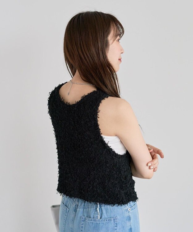 Green Parks ・ｓｗｉｎｇ　ｂｙ　２ｗａｙチュールヤーンベスト Black