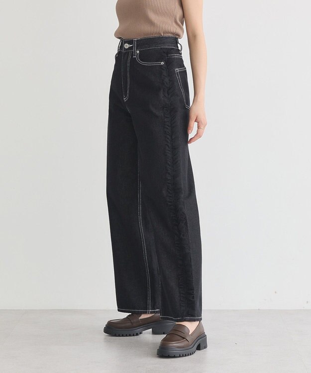 earth music&ecology サイドチュールデニムパンツ Black