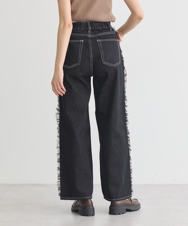 earth music&ecology サイドチュールデニムパンツ Black