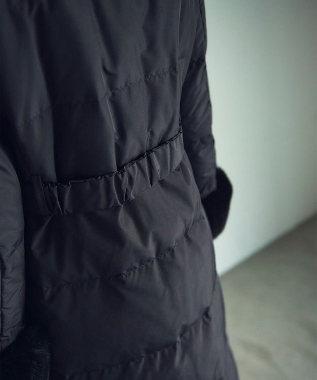 GRACE CONTINENTAL ファーパーツ付ロングダウン ブラック