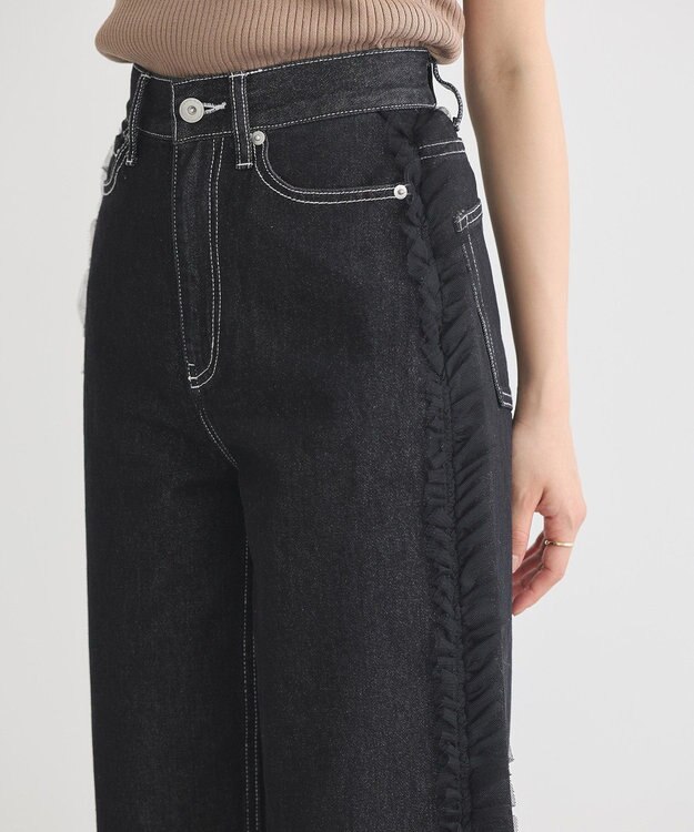 earth music&ecology サイドチュールデニムパンツ Black