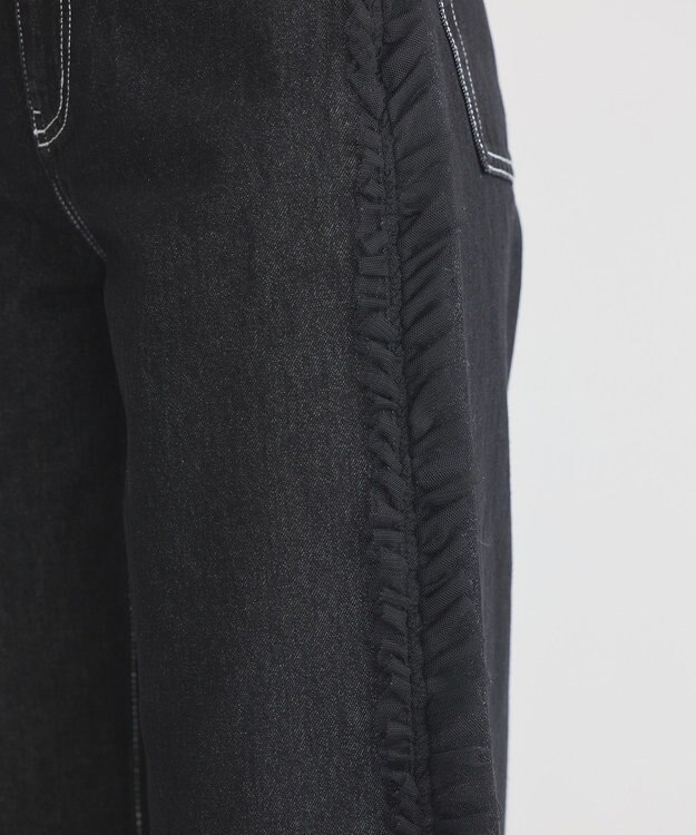 earth music&ecology サイドチュールデニムパンツ Black