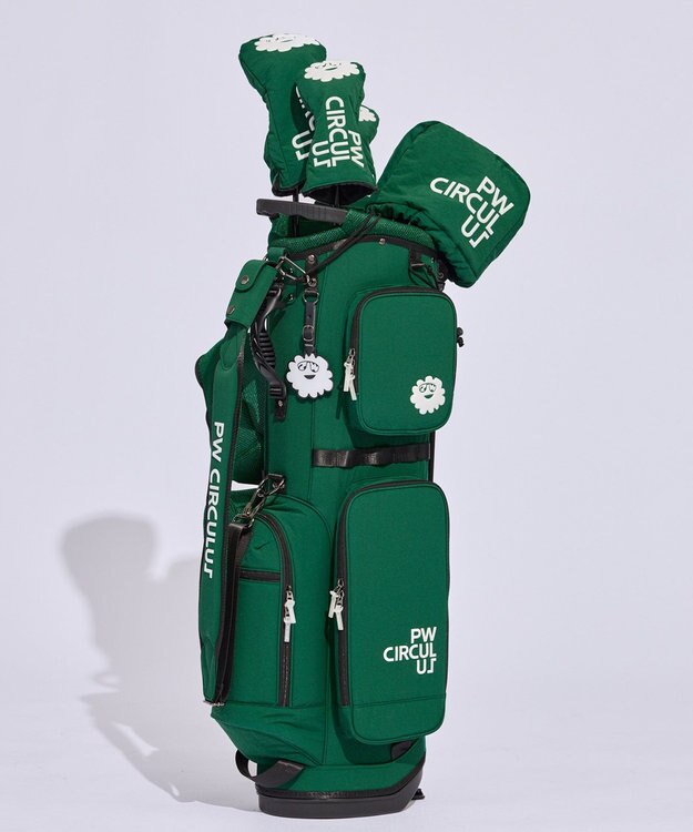PW CIRCULUS 【UNISEX】デタッチャブル キャディバッグ シボ感のあるナイロンワッシャー素材 グリーン系