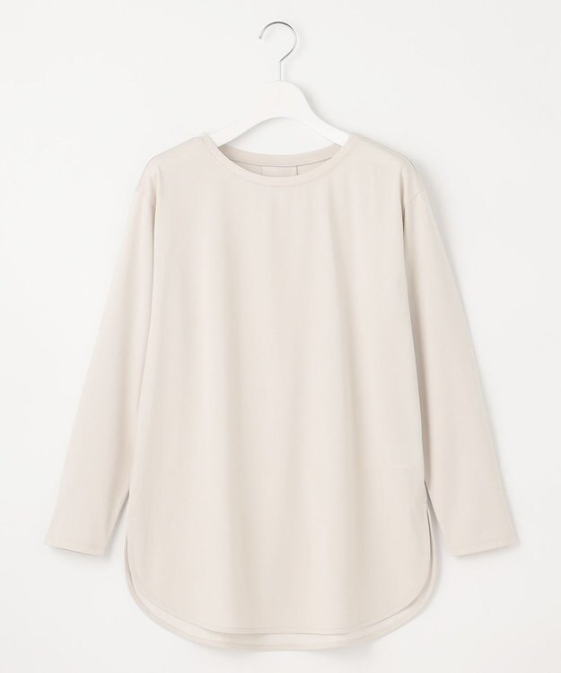 J.PRESS LADIES 【吸水速乾】プレーティングジャージー シャツテール カットソー ライトグレー系