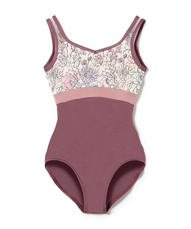 Chacott ノースリーブレオタード グレイッシュライラック