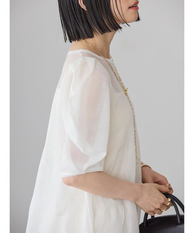 AMERICAN HOLIC ボリュームスリーブティアードニットチュニック Off White