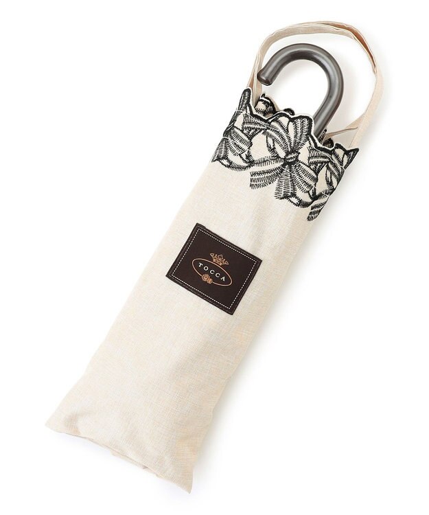 TOCCA 【晴雨兼用】DANCING RIBBON UMBRELLA 折り畳み傘 収納バッグ付き ベージュ系