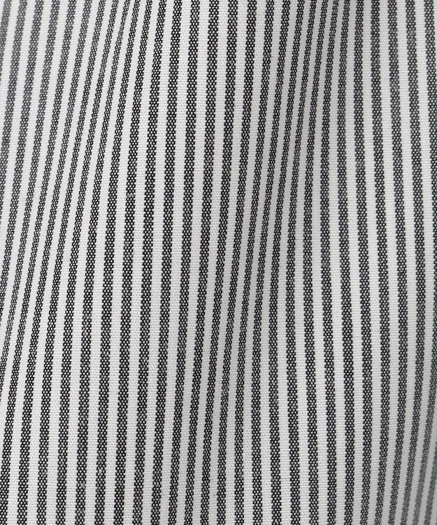 UNFILO ギャザーオーバーブラウス モノトーンストライプ