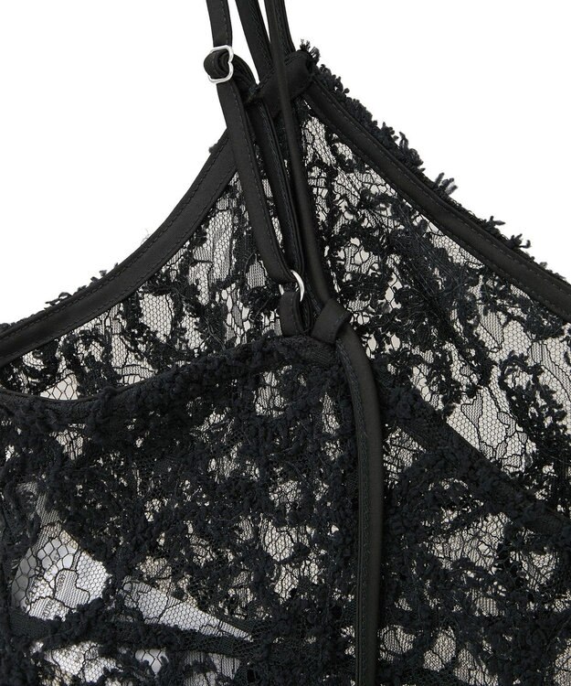 earth music&ecology モールレースキャミチュニック Black